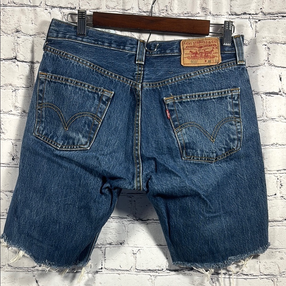 Levi's Blue Jean Shorts with Raw Hem